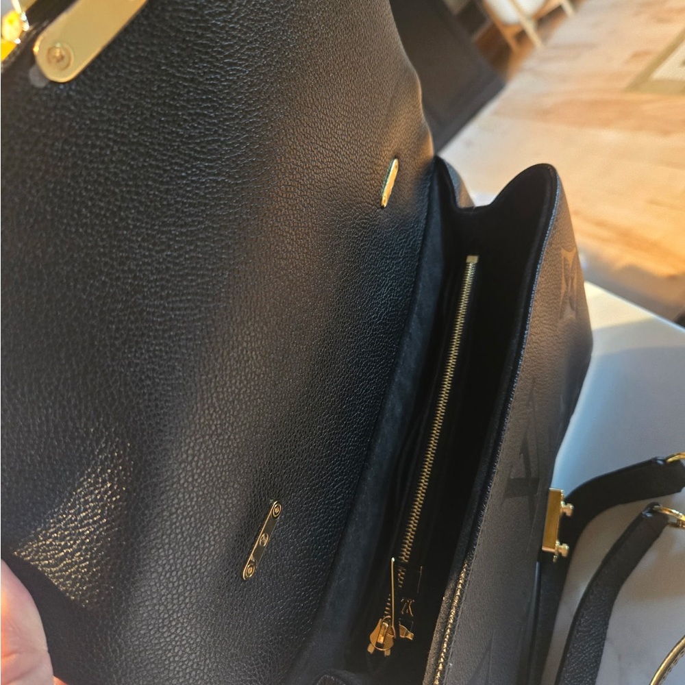 Louis Vuitton Madeleine Black Embossed Leather Top-Handle Satchel-Gold Hardware - Picture 12 of 16
